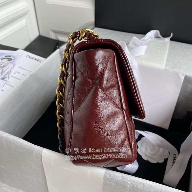 Chanel女包 香奈兒專櫃最新款皺紋油蠟皮19Bag Chanel菱格紋鏈條肩背斜挎女包 AS1160/1161  djc4233